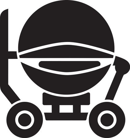Cement Mixer Silhouette Designのイラスト素材