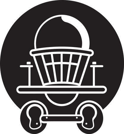 Construction Equipment in Blackのイラスト素材