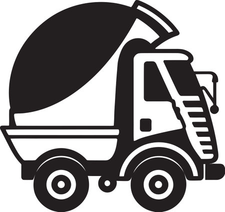 Black Mixer Truck Designのイラスト素材