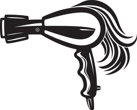 Hair Dryer Variety Pack for Versatile Design Options Detailed Hair Dryer Silhouettes for Precision Graphicsのイラスト素材