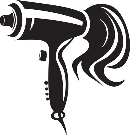 High Quality Hair Care Icons for Professionals Stylish Hair Dryer Set with Versatile Optionsのイラスト素材