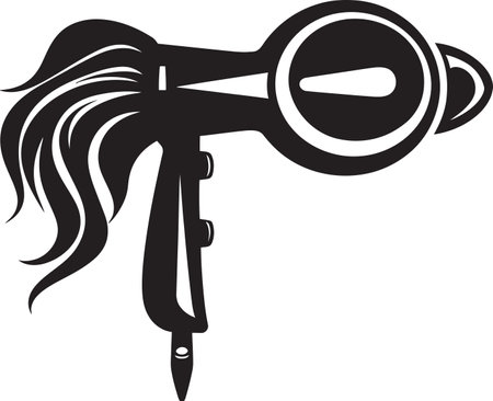 Salon Essentials A Vector Set of Hair Care Tools Electric Hair Dryer Infographics for Informative Graphicsのイラスト素材