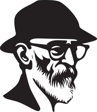 Nostalgic Grandpa Illustration Old Man with a Lifetime of Experienceのイラスト素材