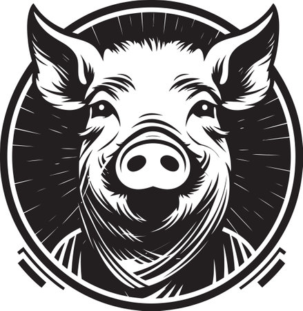 Swine So Fine Vector Pigs for Your Design Pleasure Vector Art Odyssey Exploring the World of Pigsのイラスト素材