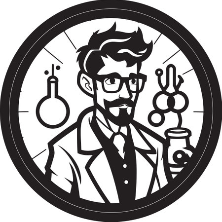The Science of Art Vector Scientist Portraits Vector Artistry Meets Scientific Greatsのイラスト素材