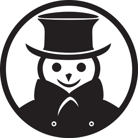 Vectorized Frosty Family Snowmen in Art Snowman Silhouettes in Vector Artistic Delightsのイラスト素材