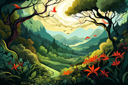 Watercolor Wonders  Celebrating Natures Beauty in Vivid Detailの素材
