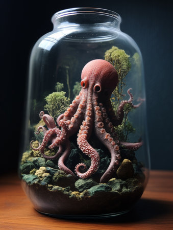 octopus terrarium by zahdai 3d in the style of presenの素材