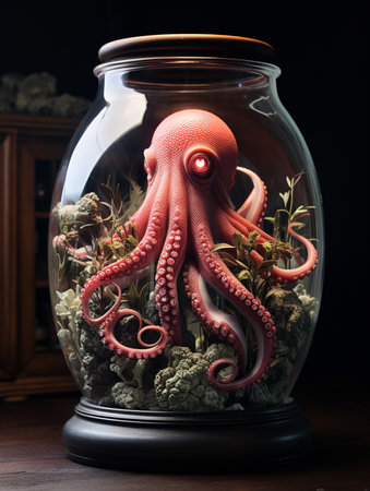 octopus terrarium by zahdai 3d in the style of presenの素材