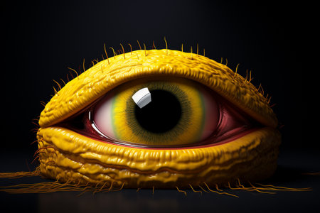 photorealistic yellow one-eyed single eye smiled eartの素材