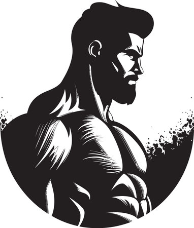 Illustrated Impact Bold Shadowed Bodybuildingのイラスト素材