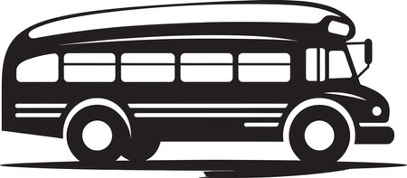Urban Silhouettes Unveiled in Motion Intricate Black Bus Illustrationのイラスト素材