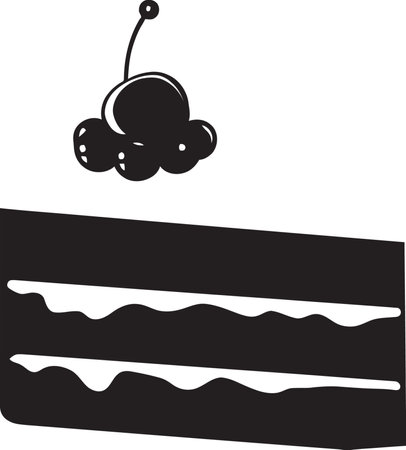 Velvet Elegance Vector Cake DisplaySmokey Noir Delights Black Cake Arrayのイラスト素材