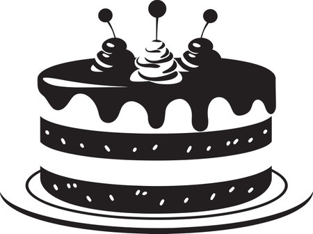 Velvet Noir Serenade Vector Cake ArraySmokey Elegance Black Cake Ensemble