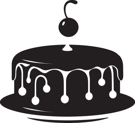 Ravens Elegance Black Cake EnsembleVelvet Delights Vector Cake Compilationのイラスト素材