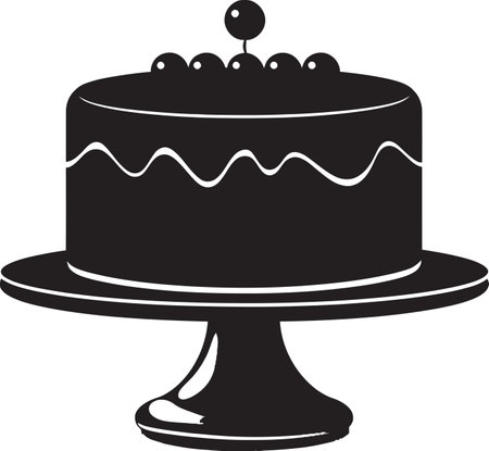 Shadowed Elegance Black Cake CollectionGraphite Delicacies Vector Cake Compilationのイラスト素材