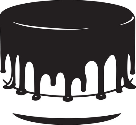 Smokey Noir Delights Black Cake ArrayInk Drenched Assortment Vector Cake Ensembleのイラスト素材