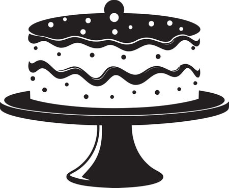 Smokey Noir Delights Black Cake ArrayInk Drenched Assortment Vector Cake Ensembleのイラスト素材