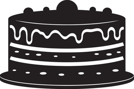 Charcoal Vector Elegance Cake AssortmentSable Dreamscape Black Cake Compilationのイラスト素材