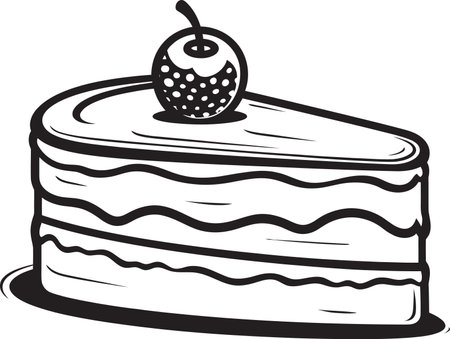 Velvet Shadows Black Cake in Vector ArtSable Silhouette Cake Vector Vector Blissのイラスト素材