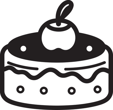 Monochrome Masterpiece Black Cake VectorsGraphite Grace Vector Cake Illustrations