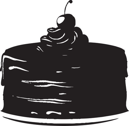 Ink Dipped Dreams Vector Cake FantasyShadowed Symphony Black Cake Vector Beautyのイラスト素材