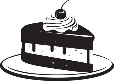Nocturnal Delicacy Black Cake in Vector NoirInk Imbued Whimsy Vector Cake Noir Edition