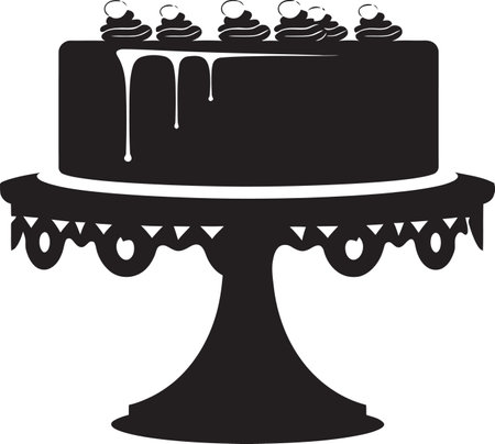Ink Infused Elegance Black Cake VectorizedGraphite Serenade Vector Cake Noir Editionのイラスト素材