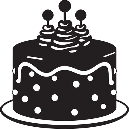 Graphite Symphony Vector Cake NoirVelvet Temptation Black Cake Vectorizedのイラスト素材