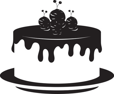 Silhouetted Temptation Vector Cake in NoirMidnight Whispers Black Cake in Noirのイラスト素材