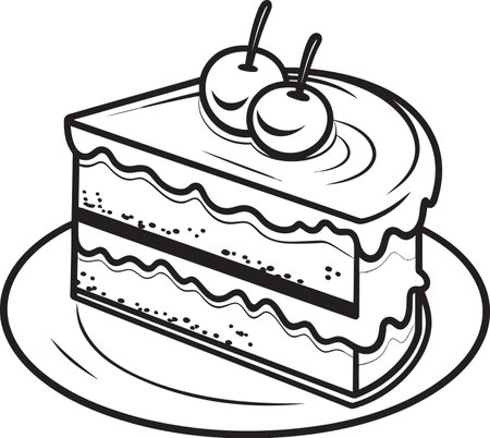 Charming Black Cake Graphic Vectorized BeautySophisticated Vector Cake Design Black Eleganceのイラスト素材