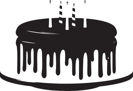 Nocturnal Splendor Vector Cake in NoirInk Infused Elegance Black Cake in Noir