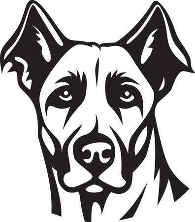 Sable Shaded Sidekick Vector Dog DesignNocturnal Nuzzle Black Dog Illustrationのイラスト素材