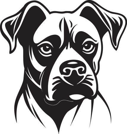 Ebony Expression Vector Dog PortraitSoot Stained Sniffer Black Dog Designのイラスト素材