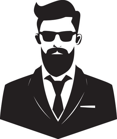Stylishly Shaded Vector Men in BlackNoir Novelties Blackened Vector Men Illustrationsのイラスト素材