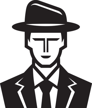 Dynamic Monochrome Exploring Black Vector EssenceGraphic Narratives Man Vector in Black Artistryのイラスト素材