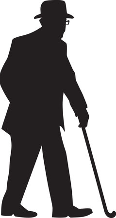 Monochrome Serenity Exploring Man Vector in BlackEthereal Silhouettes Black Vector Masculine Impressionsのイラスト素材