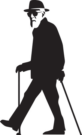 Silhouetted Realms Black Vector Masculine InsightsEthereal Shadows Man Vector in Black Portrayalsのイラスト素材