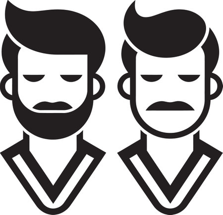 Monochrome Studies Black Vector Man PortraitsEthereal Masculinity Man Vector Black Studiesのイラスト素材