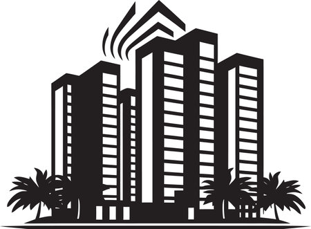 Secluded Splendor Private Estate with Scenic ViewsElevated Elegance Living Above the Cityのイラスト素材