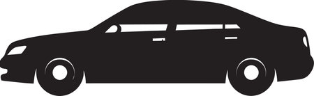 Modern Vector Taxi DesignVector Sketch of a Monochrome Taxiのイラスト素材