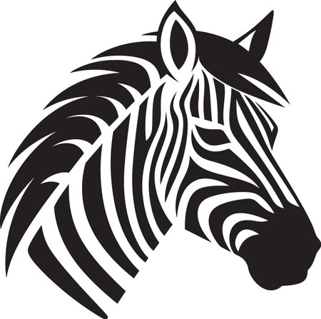Monochrome Safari Zebra Vector IllustrationDigital Wildlife Zebra Vector Artistryのイラスト素材