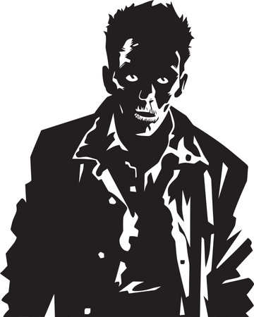 Wraithlike Catastrophe Dark Vector CorpsesDecayed Shadows Blackened Zombie Swarmのイラスト素材