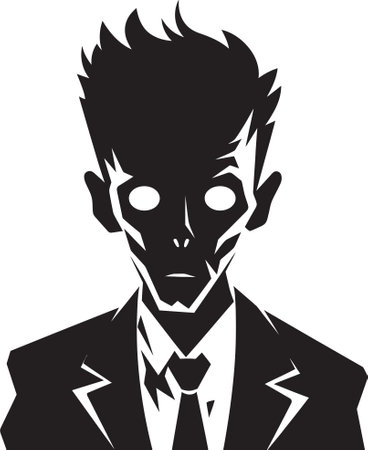 Rotting Resurgence Vector Black Zombie ChaosDesolate Infected Zombie Vector Black Collectionのイラスト素材