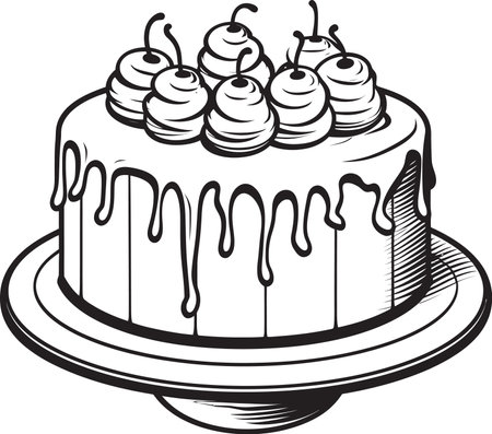 Sweetened Visions Unveiled Cake Vector Compilationのイラスト素材