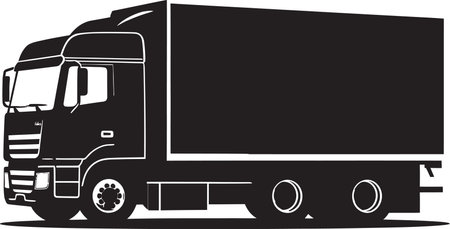 Commercial Trucking Vector Blueprintのイラスト素材