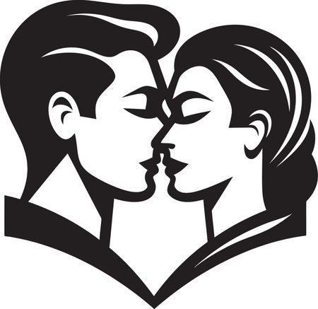 Embracing Diversity Couple Vector Illustration Ideasのイラスト素材