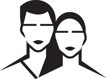 Symbolic Love Couple Vector Illustration Stylesのイラスト素材