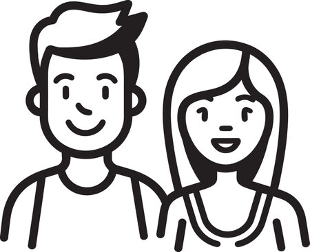 Crafting Affection Couple Vector Illustrationのイラスト素材