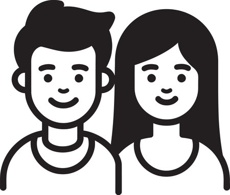 Whimsical Harmony Dynamic Couple Illustrationのイラスト素材